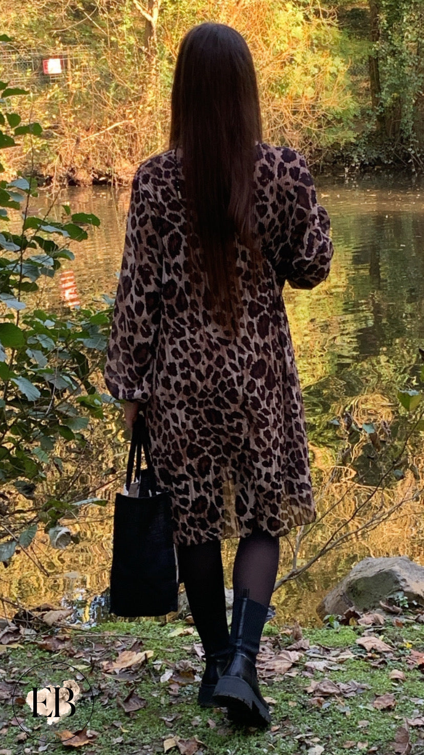 Robe plissée LÉOPARD Eylim Boutique