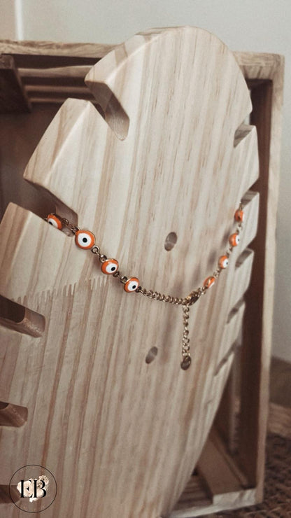 Collier ŒIL [ orange ] - Eylim Boutique