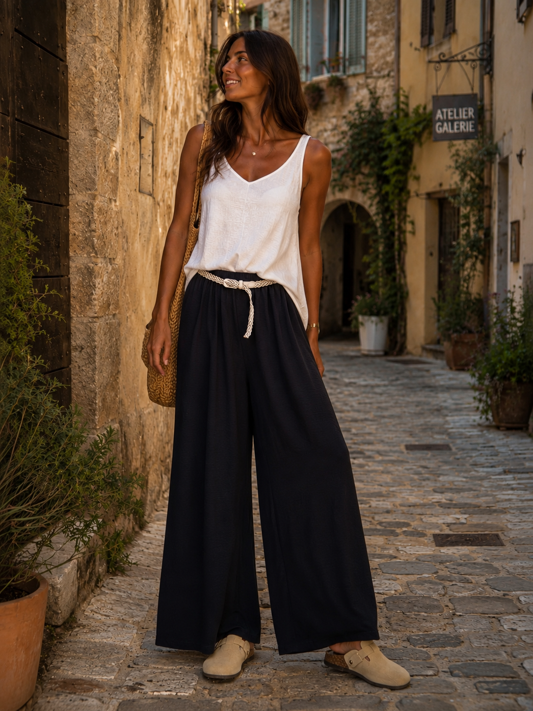 Pantalon fluide  [ Noir ] Eylim Boutique