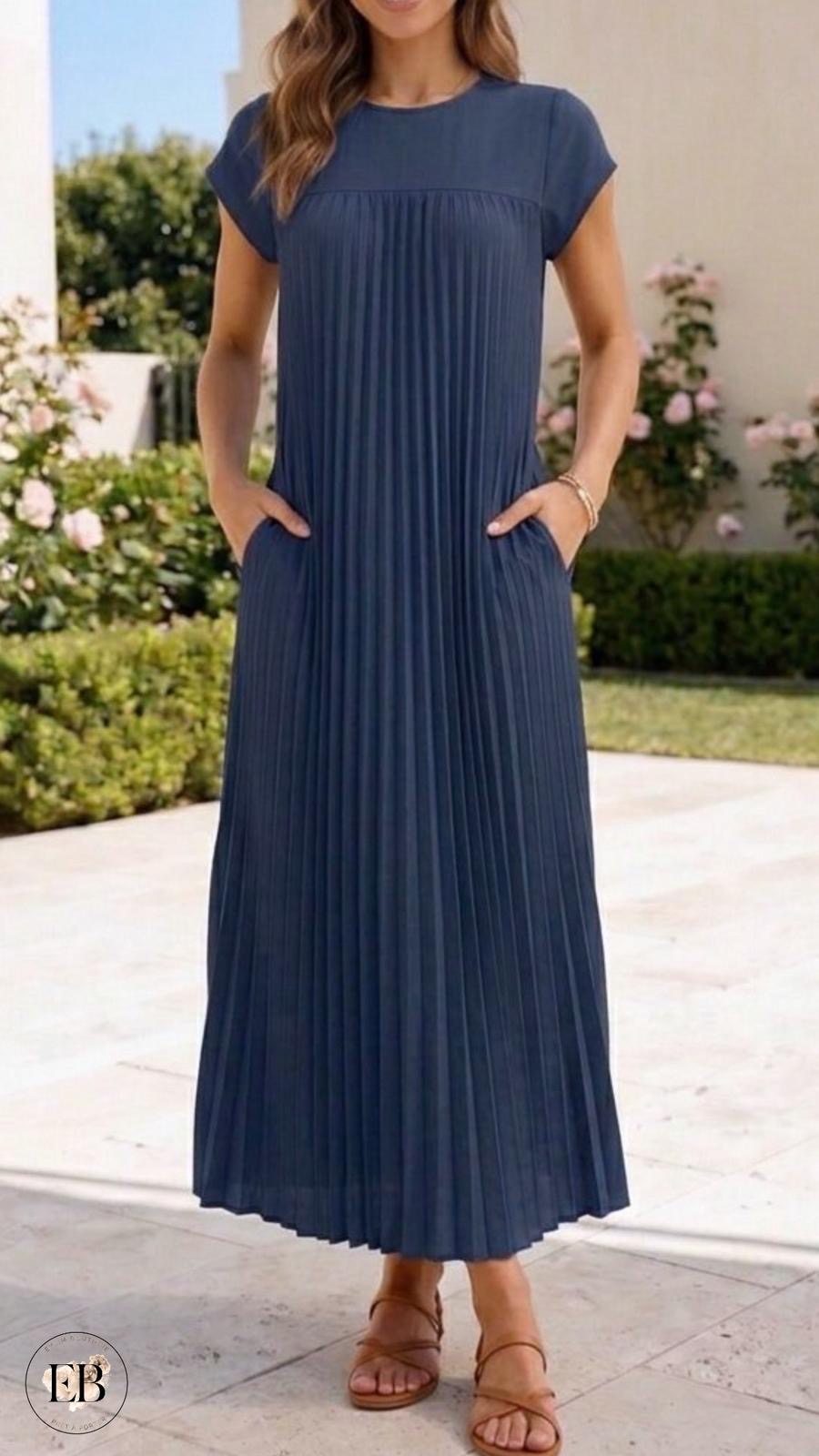 Robe CAMILLE [ Bleu marine ] Eylim Boutique