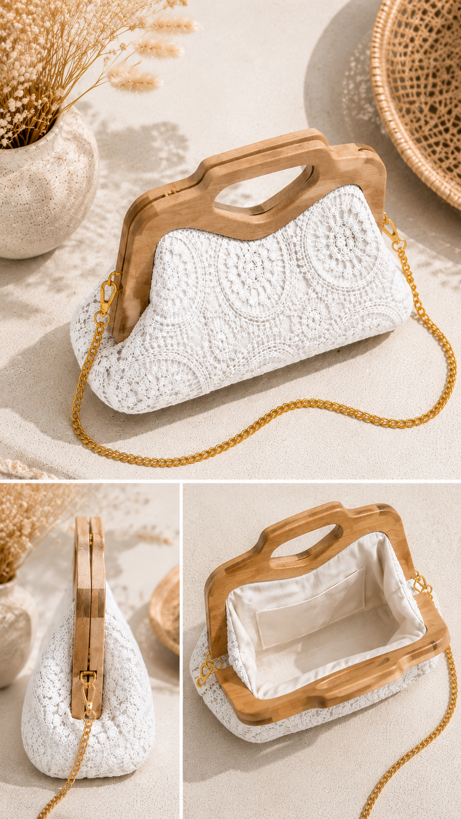 Sac bandoulière crochet et bois Eylim Boutique