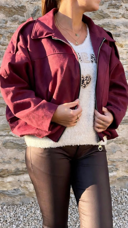 Veste bombers LISON [ Bordeaux ] Eylim Boutique