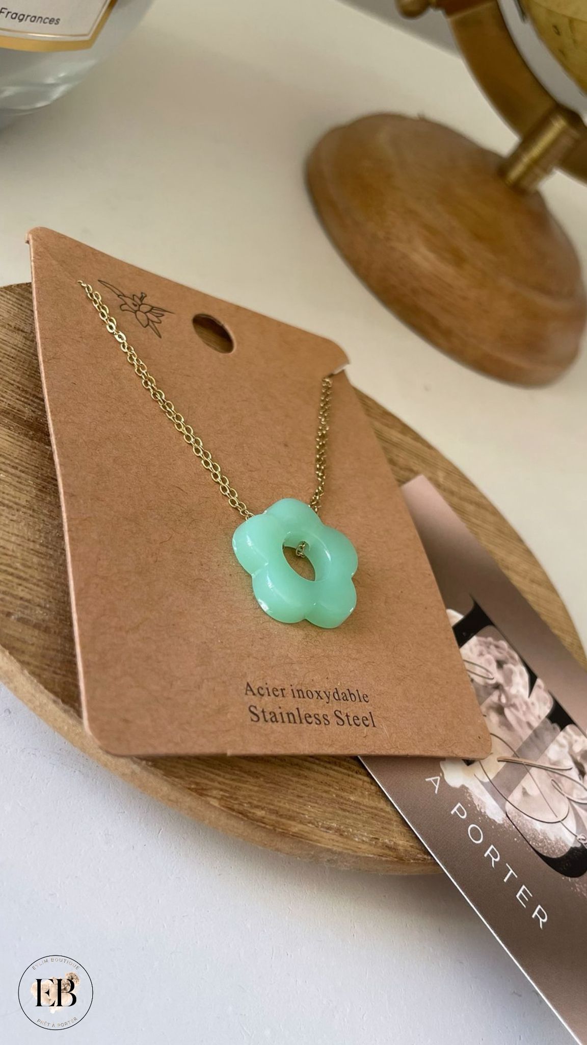 Collier FLORA [ Vert ] Eylim Boutique