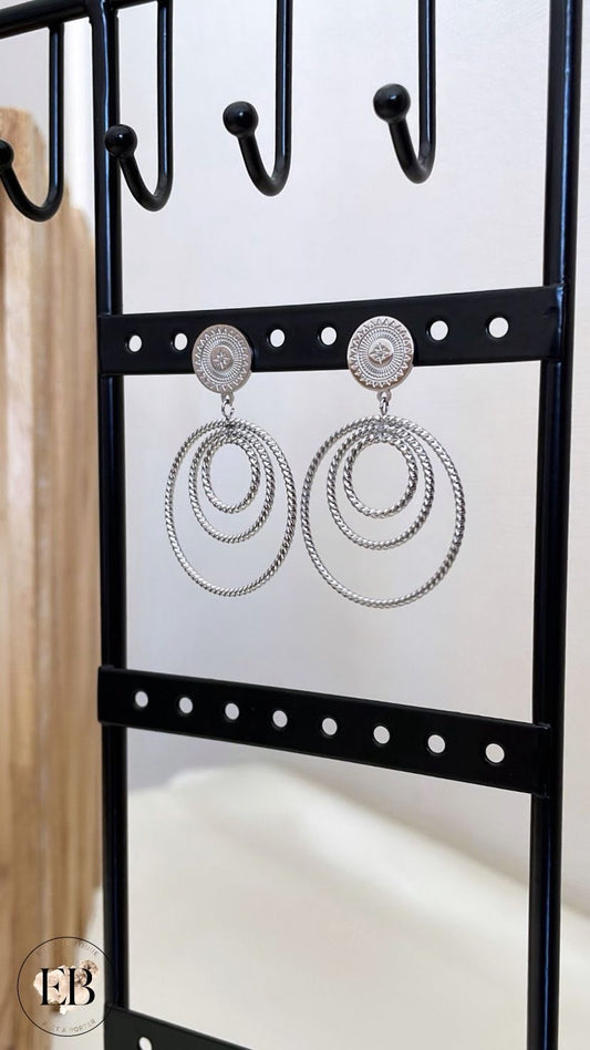 Boucles d’oreilles pendantes [ Argenté ]
