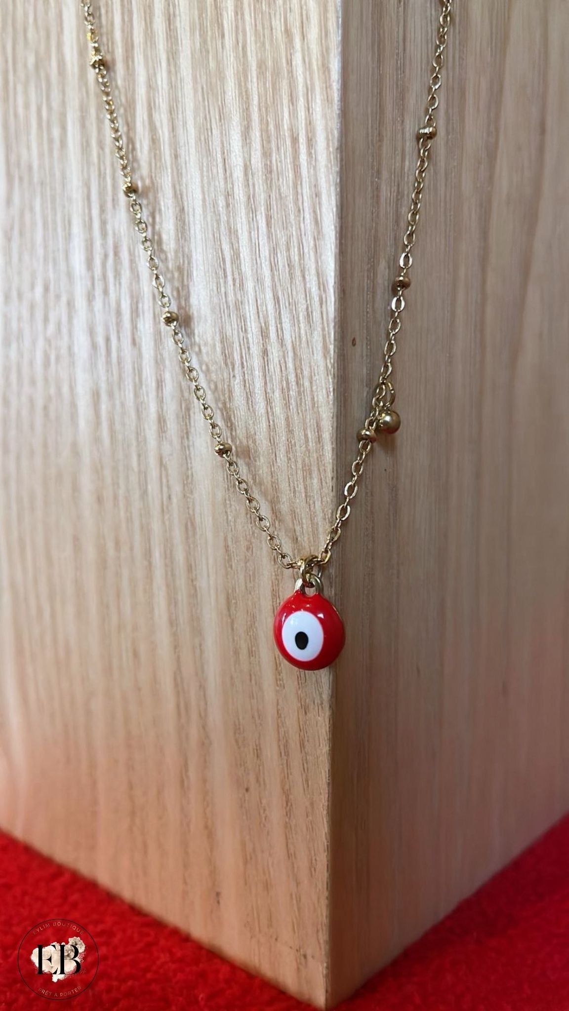 Collier ŒIL [ Rouge ] Eylim Boutique