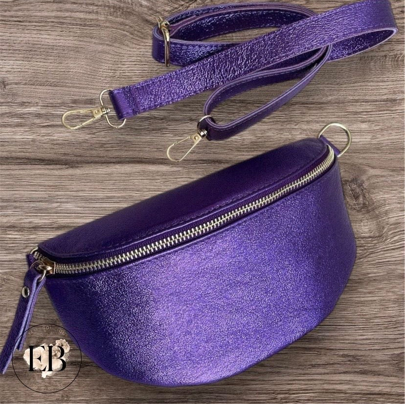 Sacoche bandoulière CUIR [ Violet ]