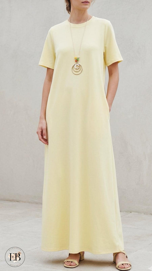 Robe LOUISE [ Jaune pâle ] Eylim Boutique