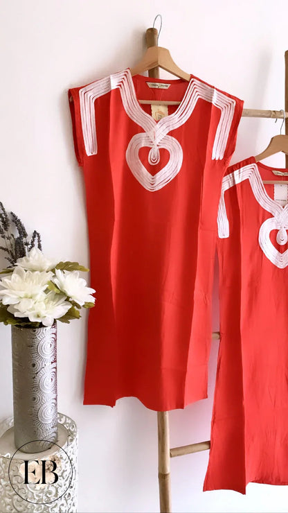 Robe INAYA « Enfant » [ Rouge ] Eylim Boutique