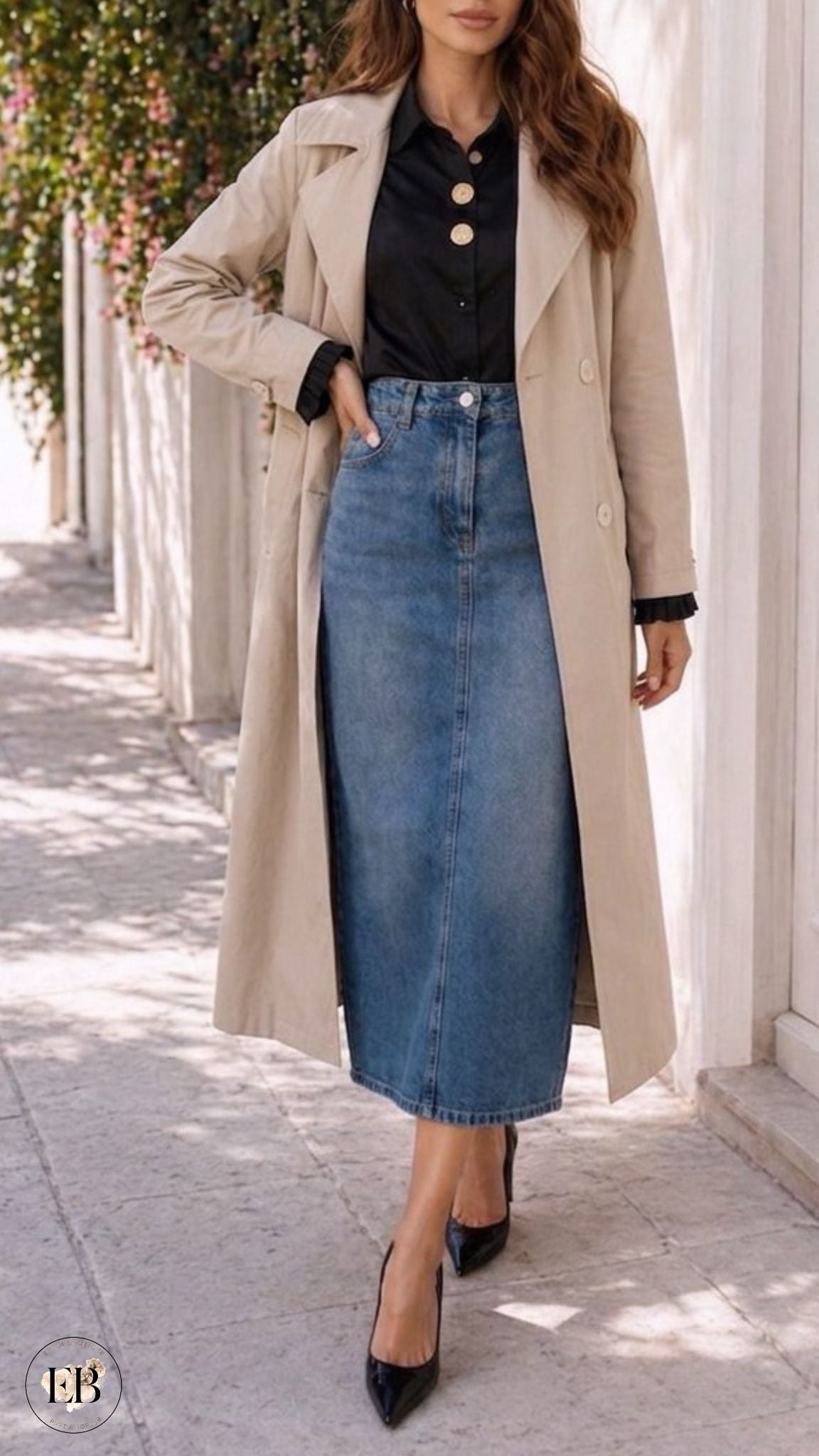 Trench long CLÉMENCE [ Beige ] Eylim Boutique