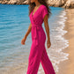 Combi pantalon fluide plissée AMANDINE [ Rose fushia ] Eylim Boutique