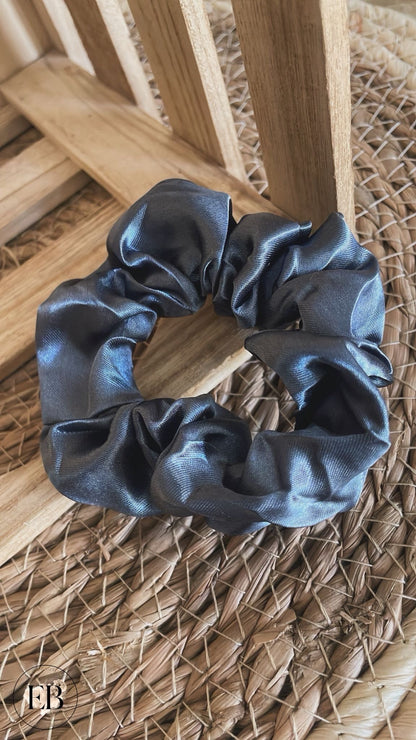 Chouchou SATINÉ [ Gris anthracite ] - Eylim Boutique