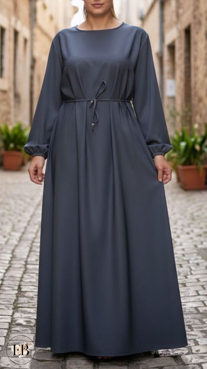Abaya SAFA [ Gris anthracite ] - Eylim Boutique