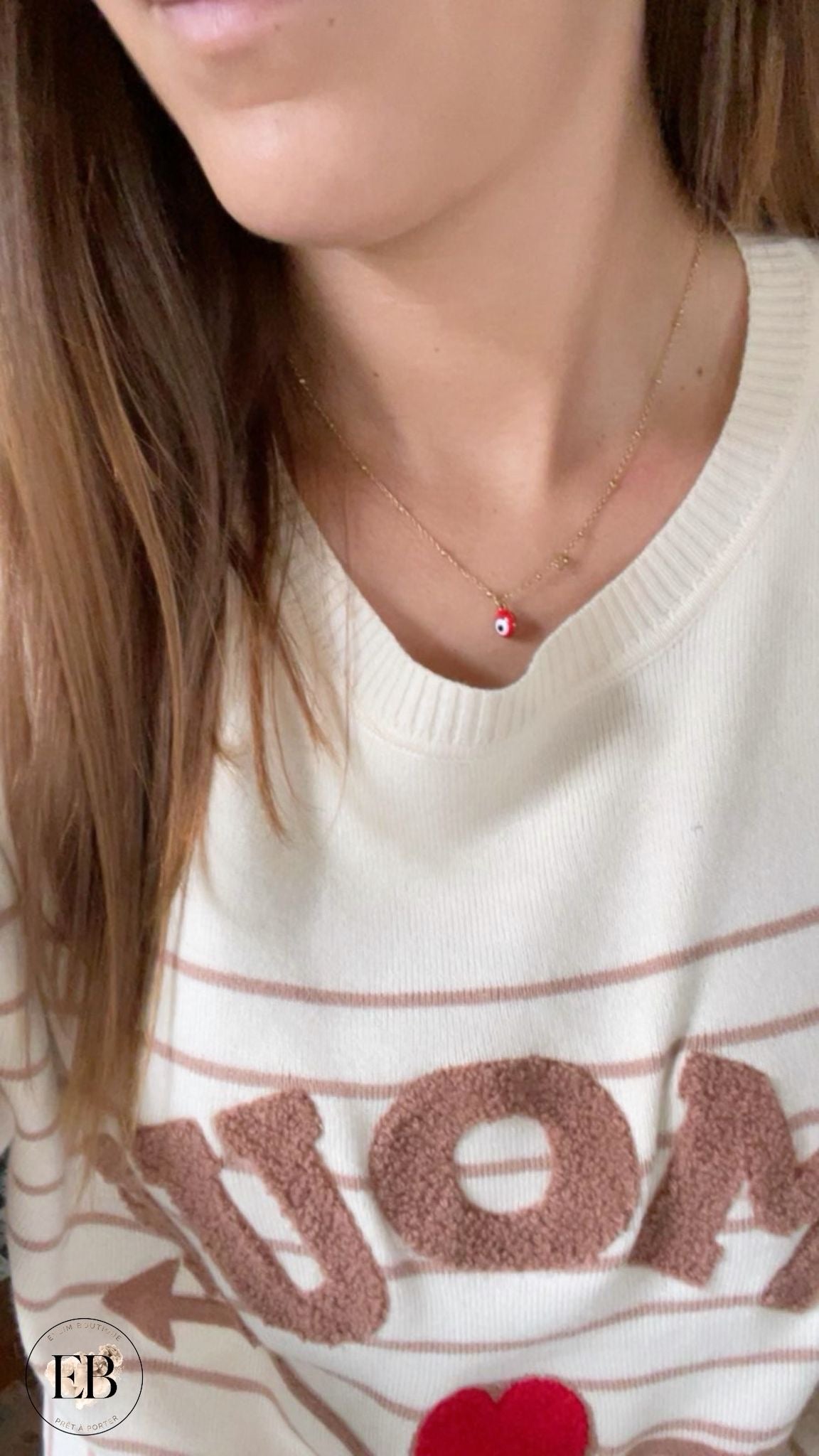 Collier ŒIL [ Rouge ] Eylim Boutique