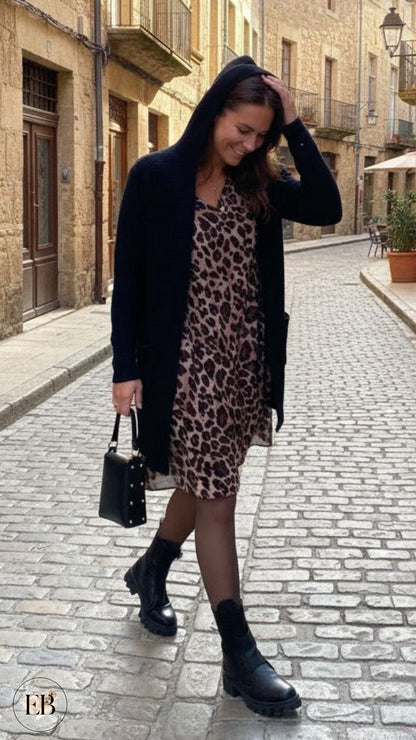 Gilet à capuche CÉLESTE [ Noir ] - Eylim Boutique
