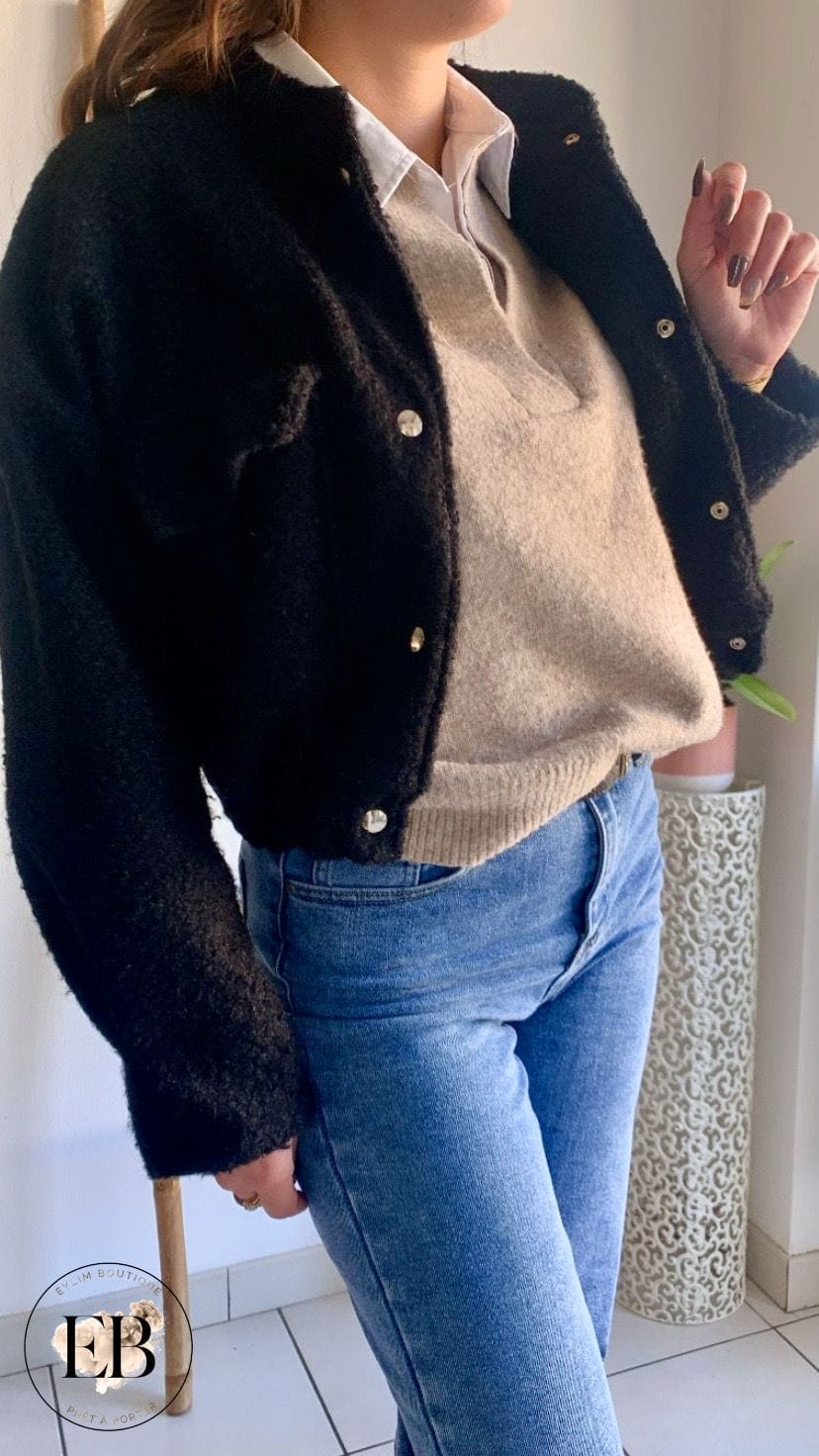 Veste bombers BOUCLETTES [ Noir ] Eylim Boutique