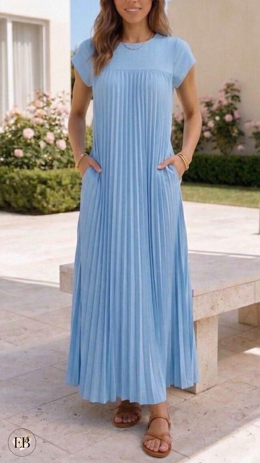Robe CAMILLE [ Bleu ciel ] Eylim Boutique