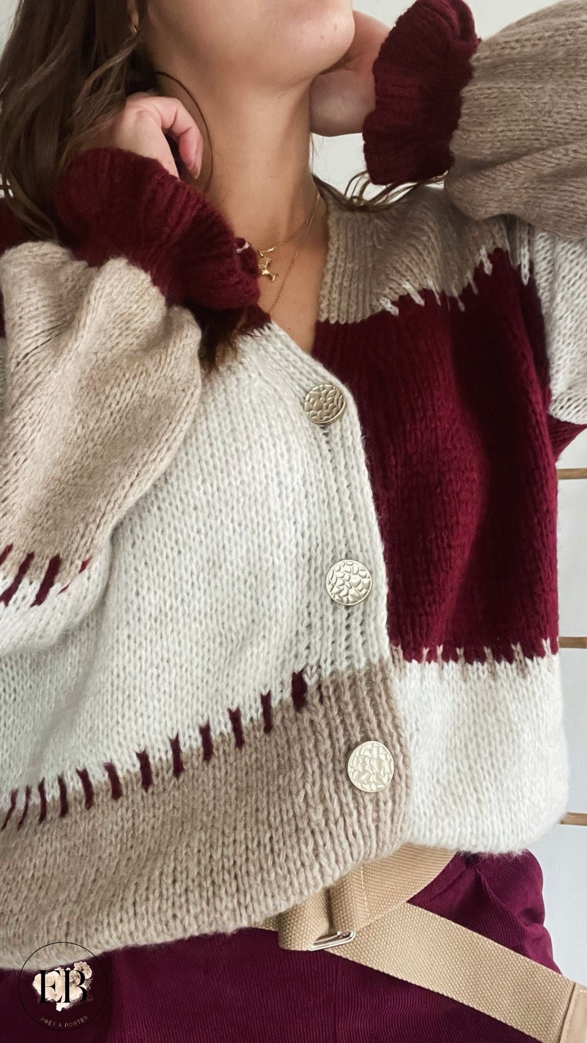 Gilet [ Bordeaux ] Eylim Boutique