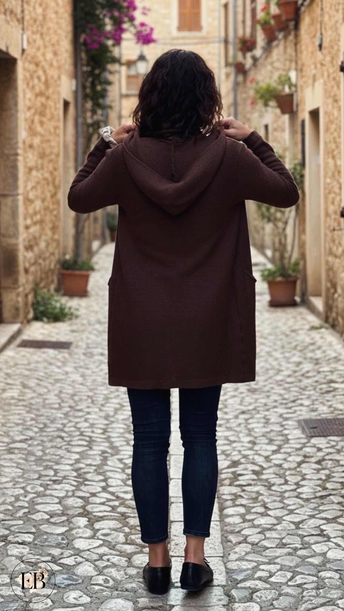 Gilet à capuche CÉLESTE [ Chocolat ]