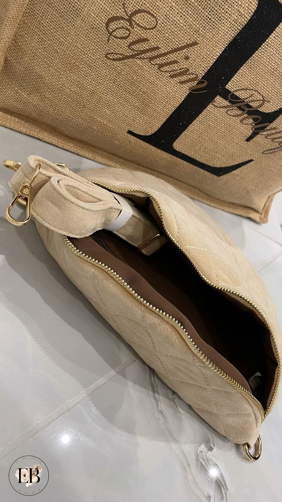 Sacoche bandoulière matelassée [ Beige ] Eylim Boutique