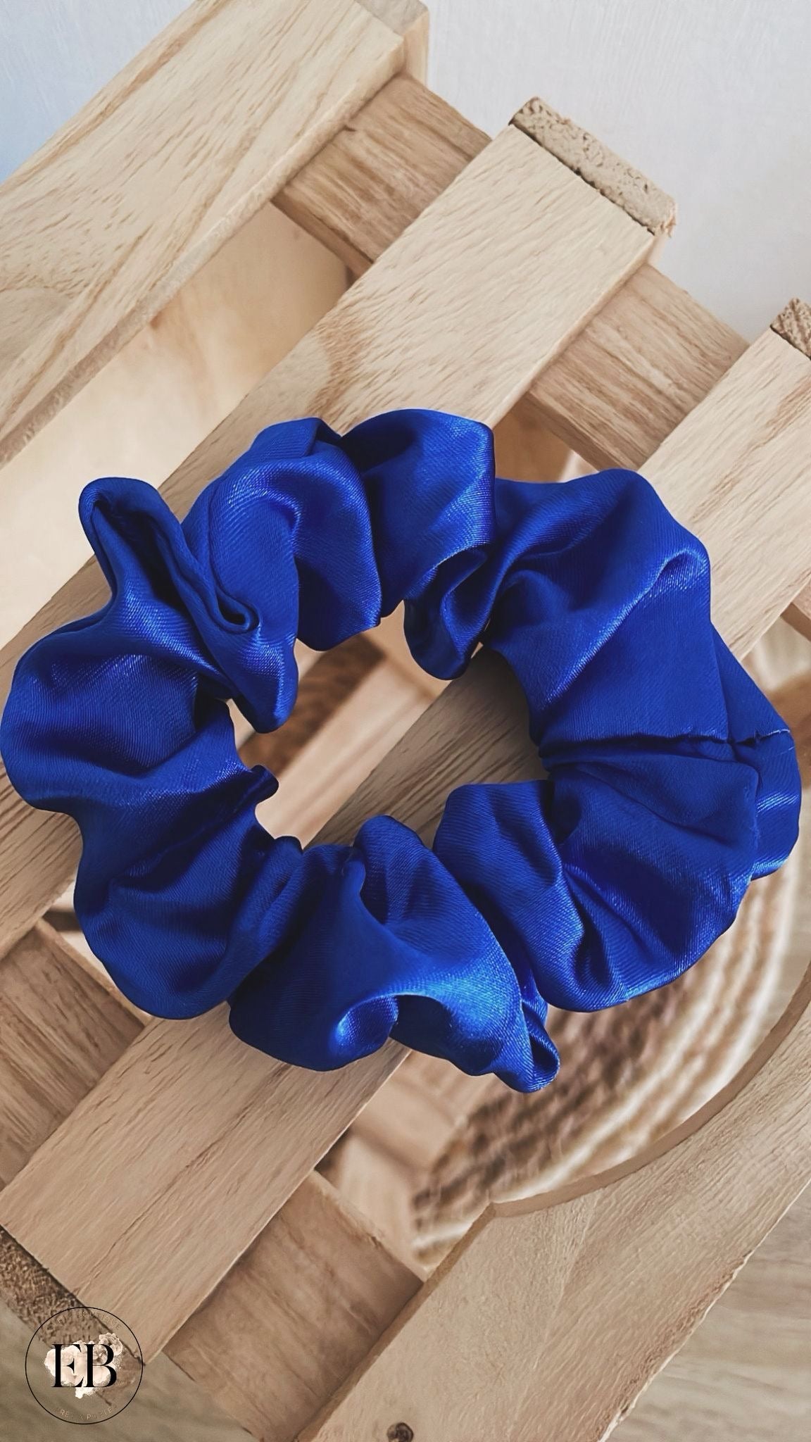 Chouchou SATINÉ [ Bleu roi ]