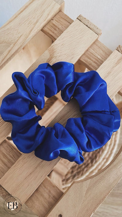 Chouchou SATINÉ [ Bleu roi ] - Eylim Boutique