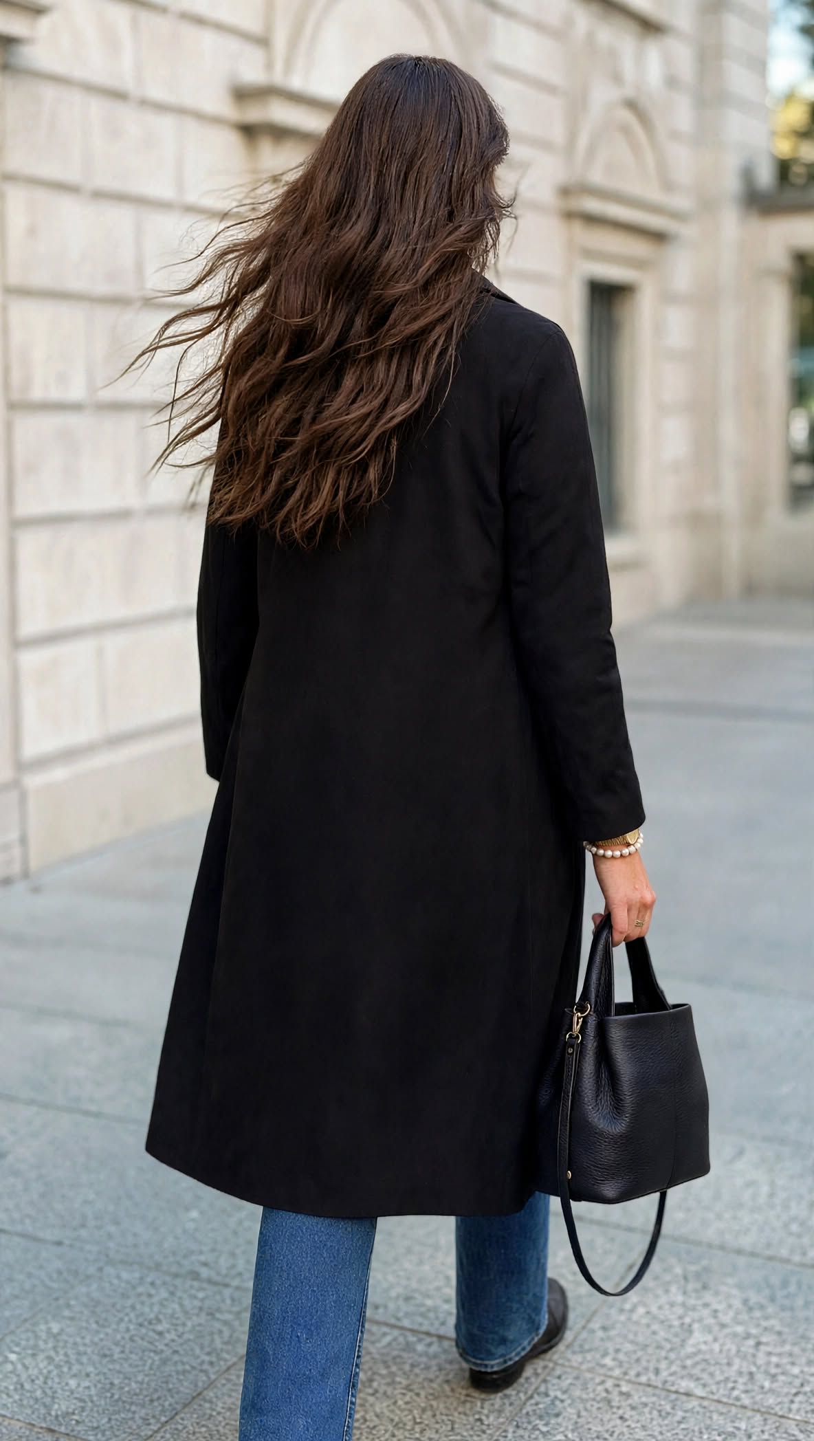 Trench long CLÉMENCE [ Noir ] Eylim Boutique