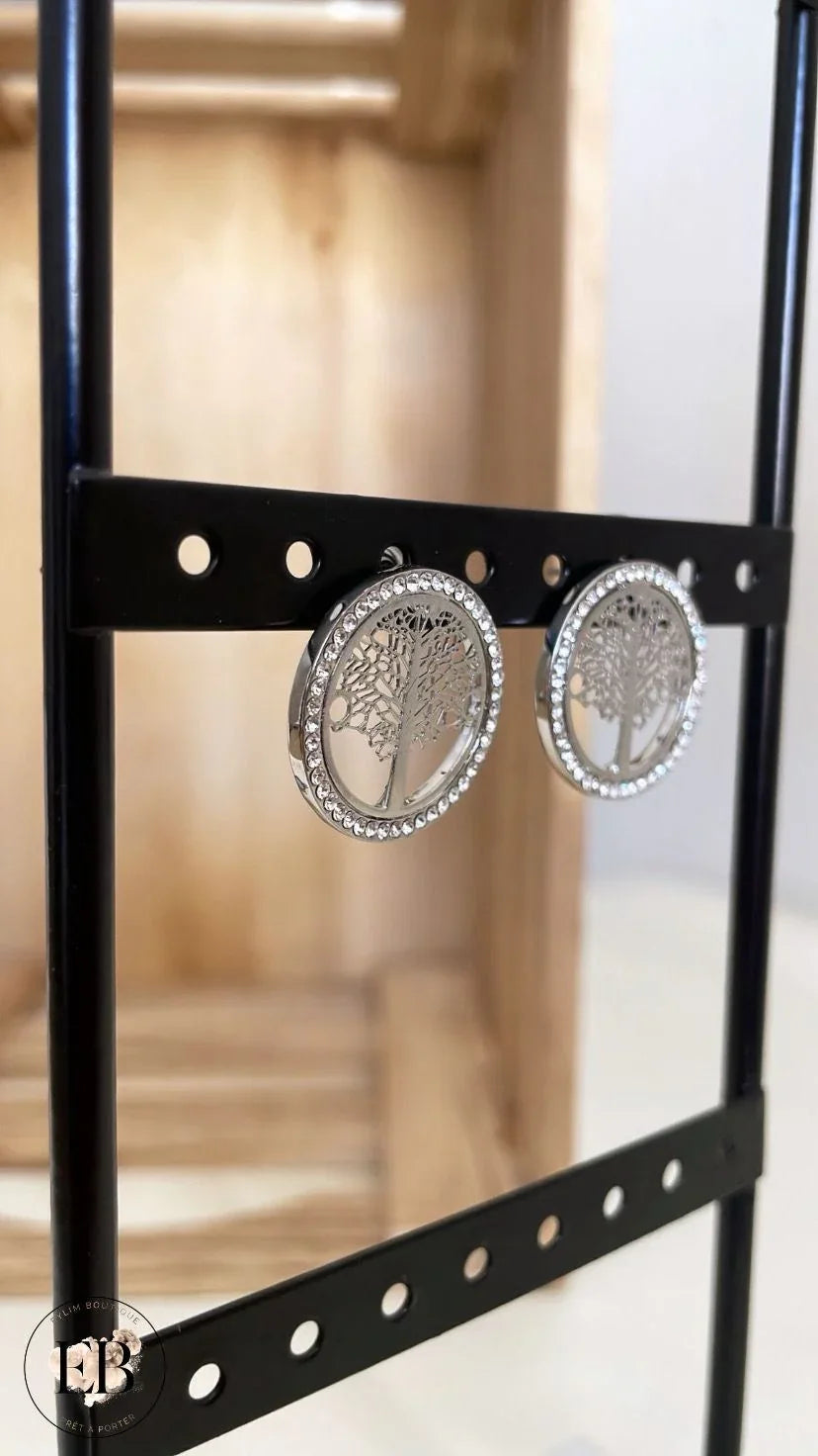Boucles d’oreilles ARBRE DE VIE [ Argenté ] Eylim Boutique