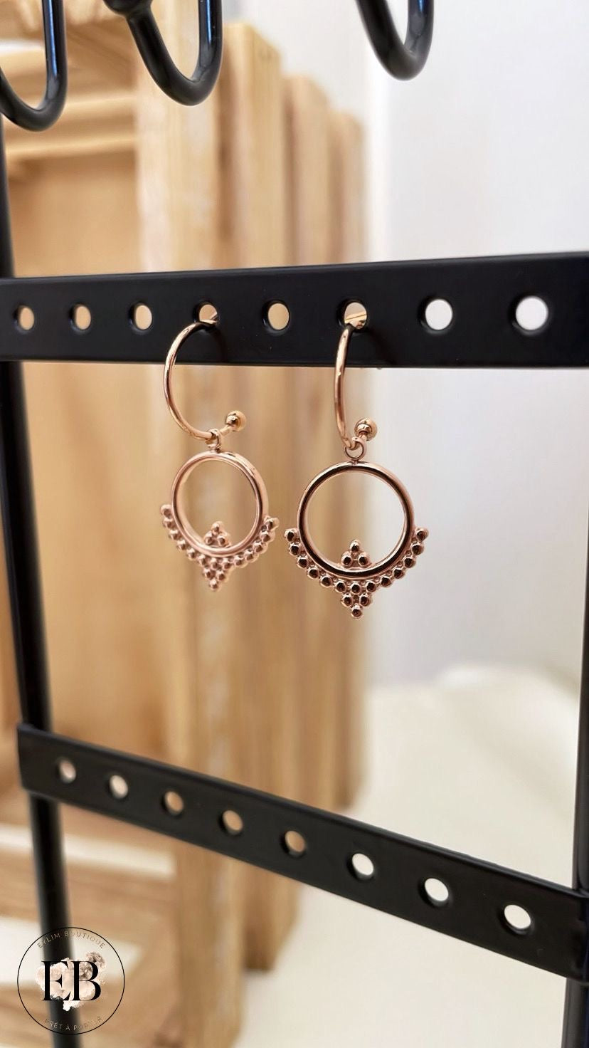 Boucles d’oreilles ATHENAÏS [ Rose gold ]
