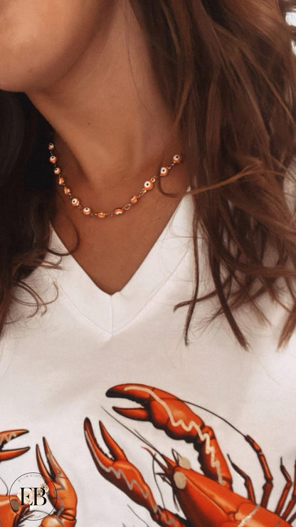 Collier ŒIL [ orange ] - Eylim Boutique