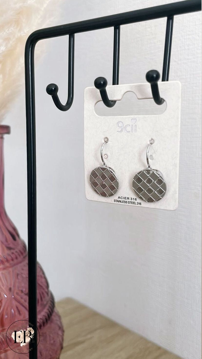 Boucles d’oreilles [ Argenté ]