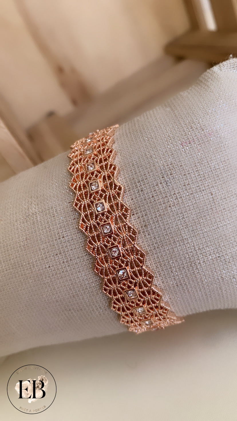 Bracelet manchette [ Rose Gold ]