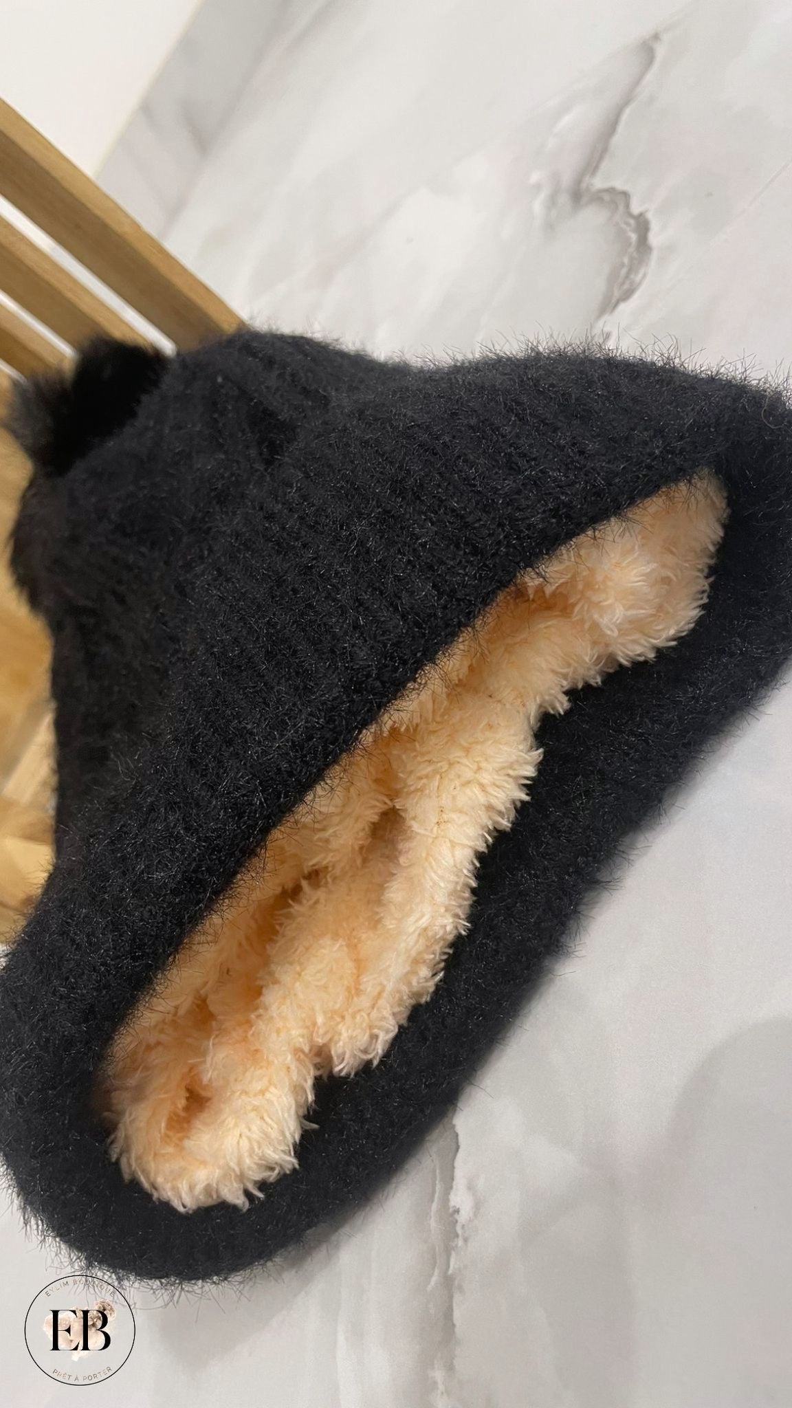 Bonnet AURORE [ Noir ] Eylim Boutique