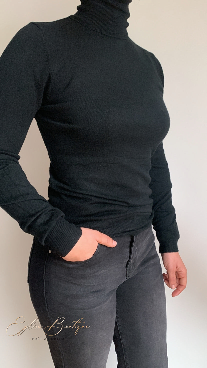 Pull col roulé RUBY [ Noir ] Eylim Boutique