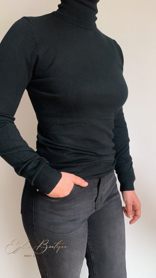 Pull col roulé RUBY [ Noir ]