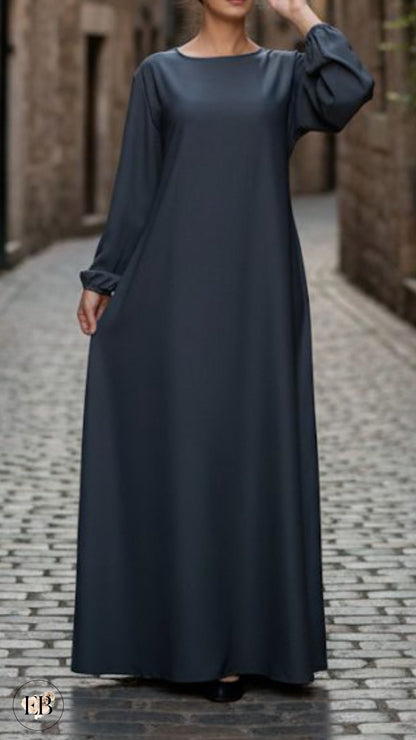 Abaya SAFA [ Gris anthracite ] - Eylim Boutique