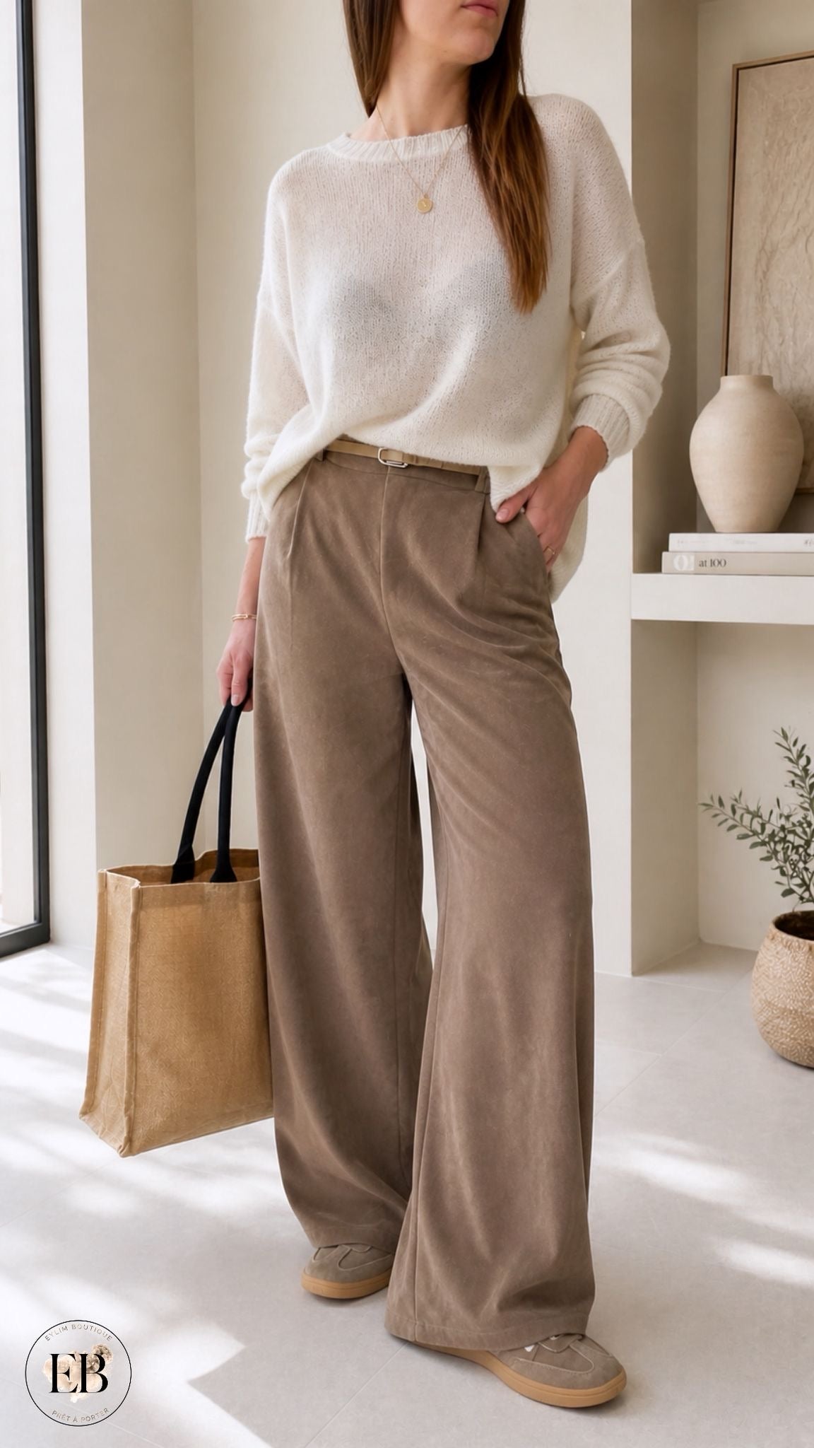 Pantalon ANYA [ Taupe ] Eylim Boutique