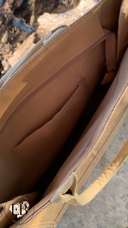 Sac fourre tout AMOUR [ Camel ] Eylim Boutique