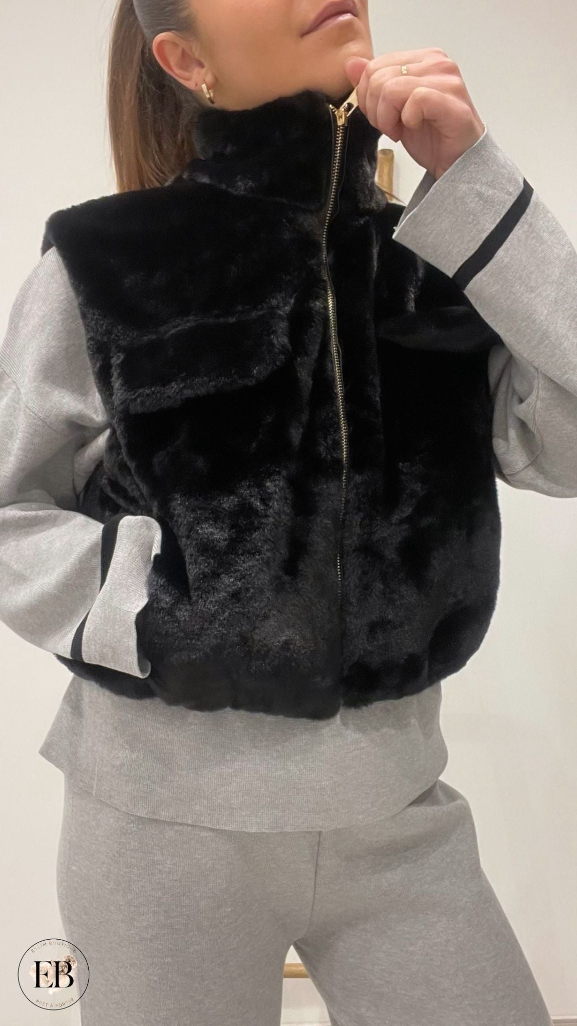 Veste sans manches fourrure Eylim Boutique