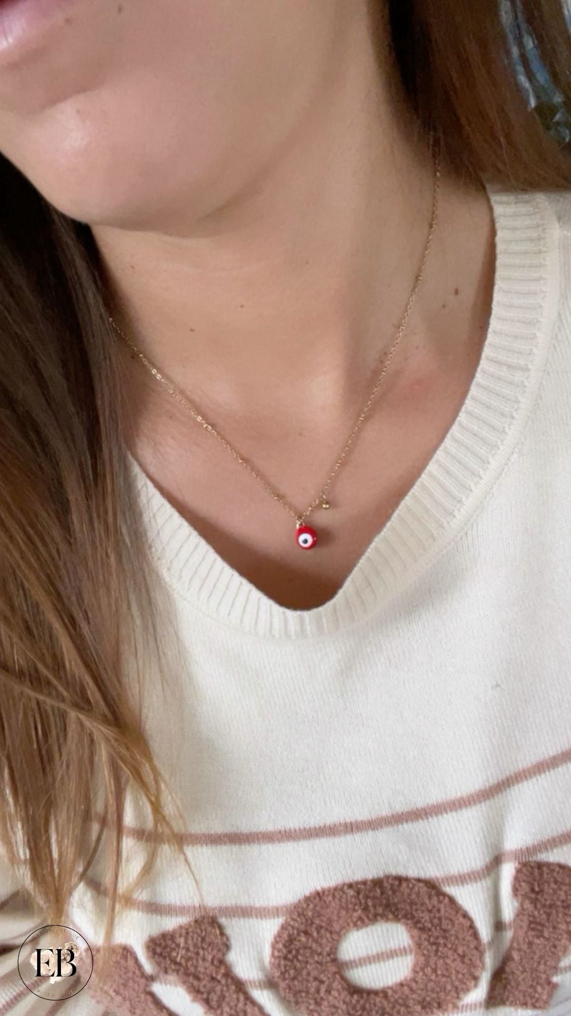 Collier ŒIL [ Rouge ] Eylim Boutique