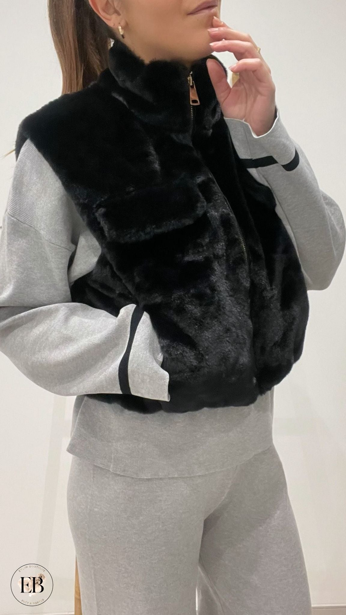 Veste sans manches fourrure Eylim Boutique