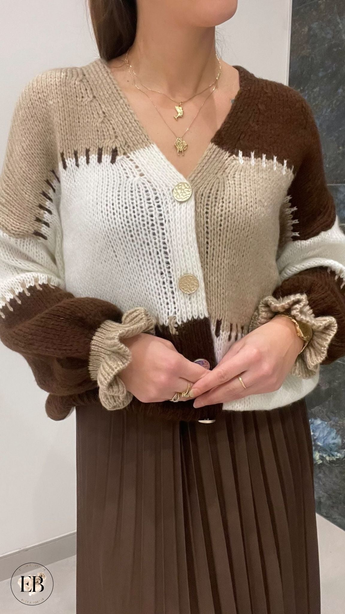 Gilet CARLA [ Marron ] Eylim Boutique