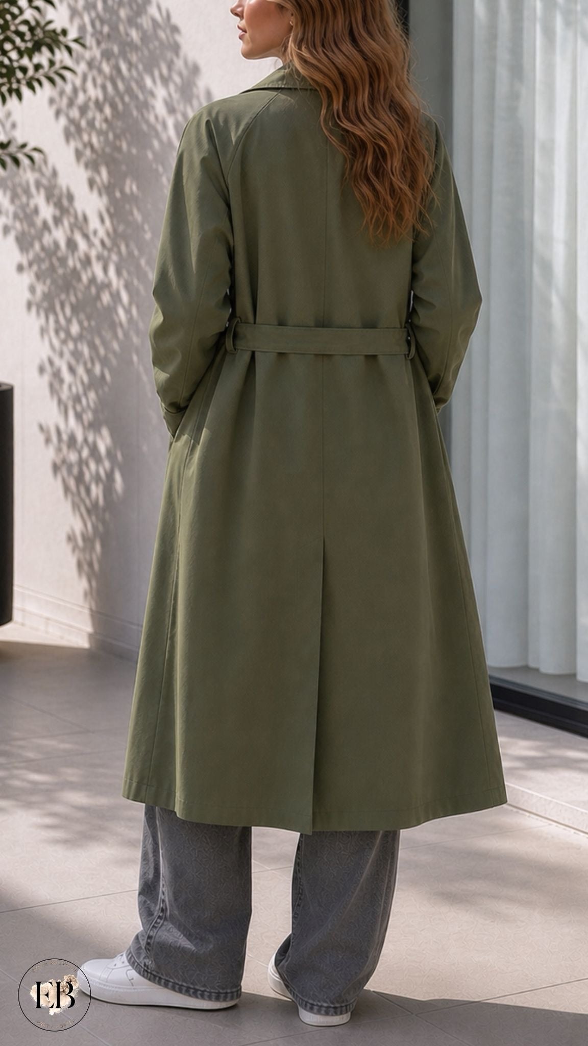 Trench long CLÉMENCE [ Kaki ] Eylim Boutique