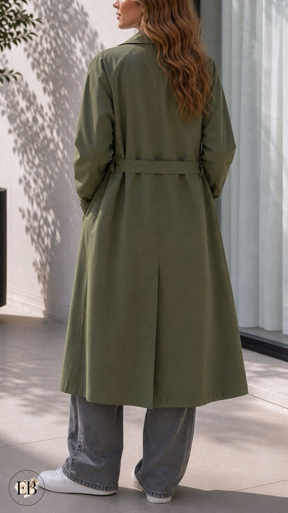 Trench long CLÉMENCE [ Kaki ] Eylim Boutique