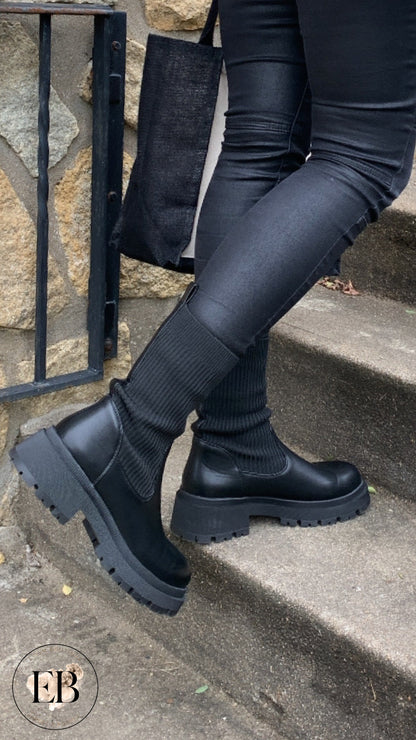 Bottines chaussettes [ Noir ] Eylim Boutique