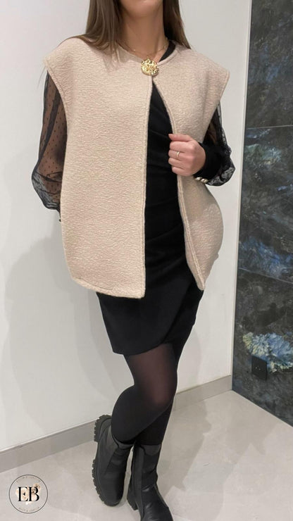 Gilet sans manches ADÈLE [ Beige ] Eylim Boutique