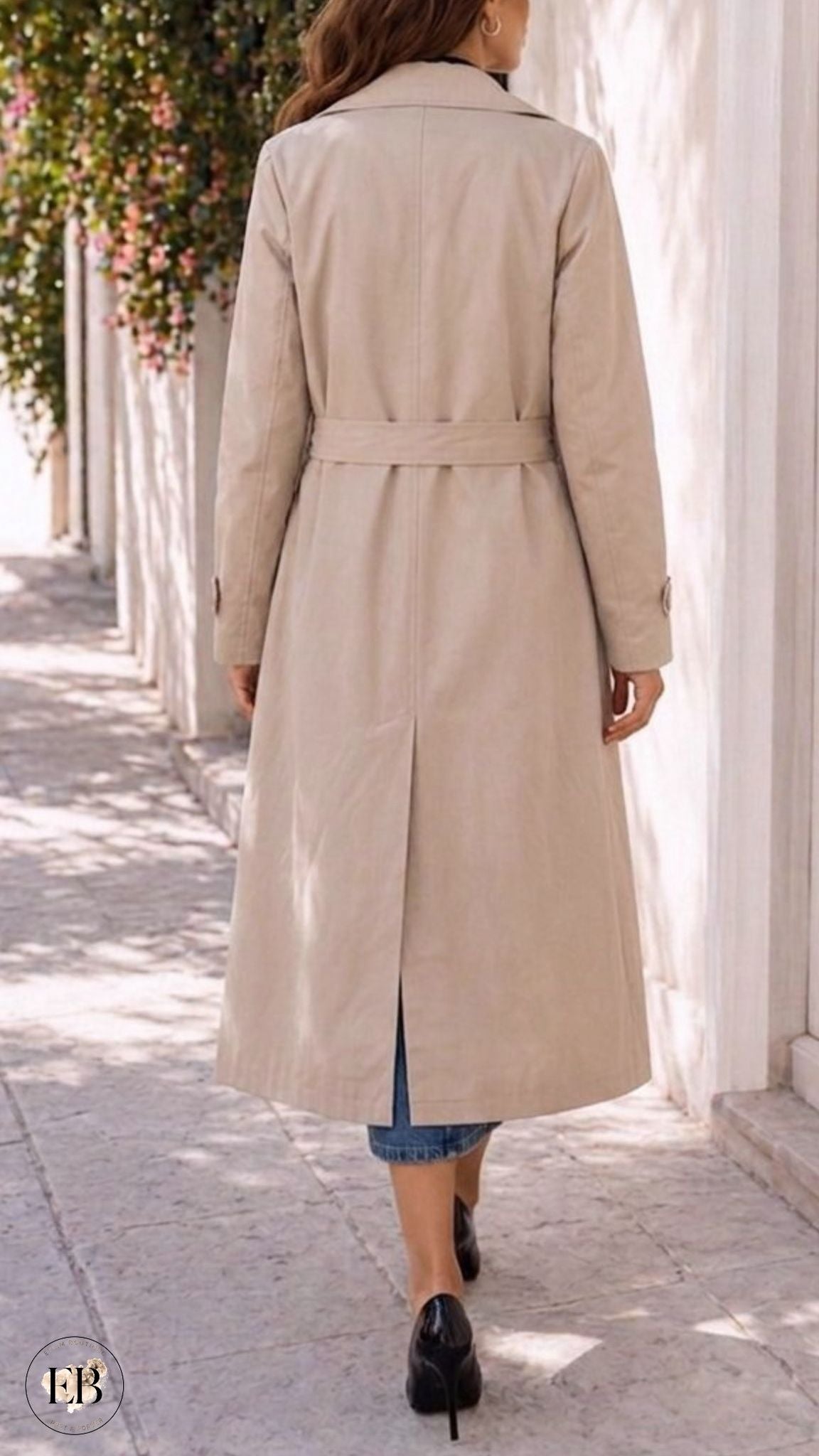 Trench long CLÉMENCE [ Beige ] Eylim Boutique