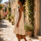 Robe rayée [ Beige ] Eylim Boutique
