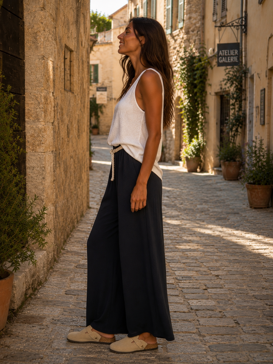 Pantalon fluide  [ Noir ] Eylim Boutique