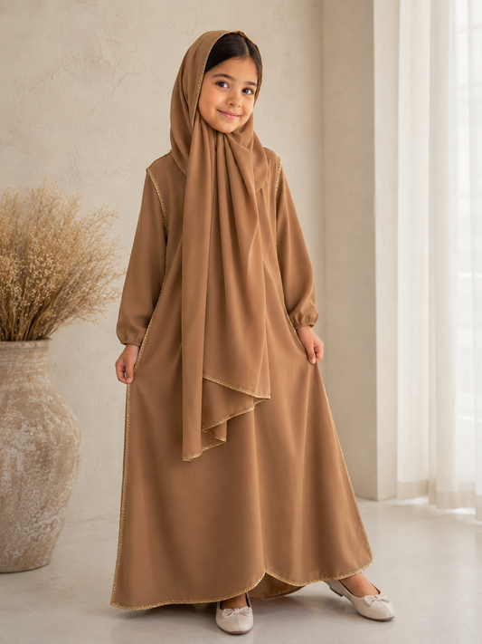 Abaya ENFANT [ Camel ] Eylim Boutique