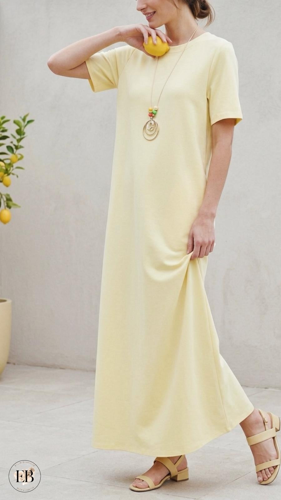 Robe LOUISE [ Jaune pâle ] Eylim Boutique
